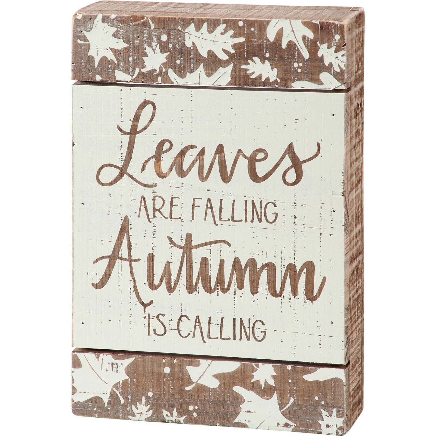 Autumn Leaves Are Falling Slat Box Sign