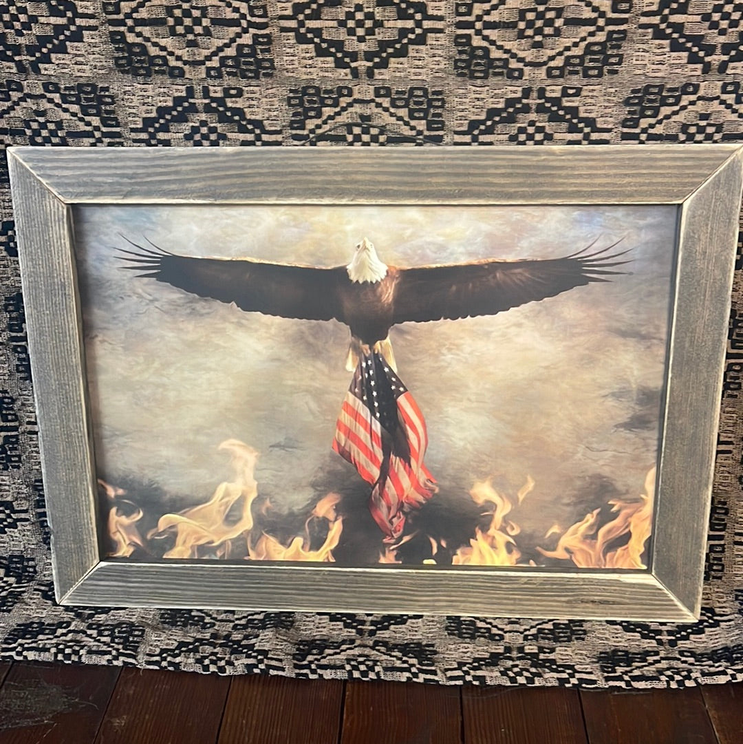 JanMicheals Art Eagle Carrying Flag