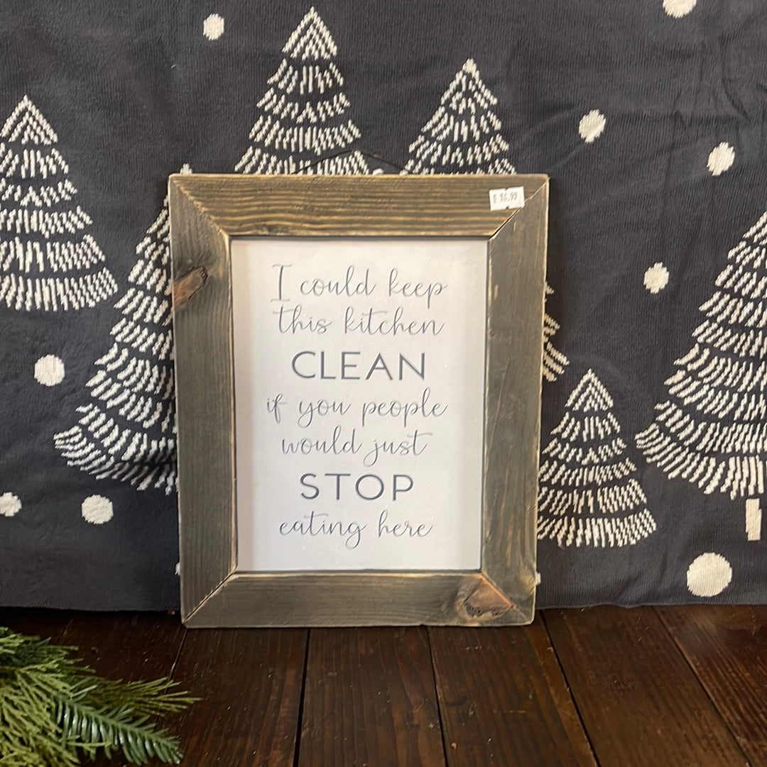 Wall Sign - I Could Keep This Kitchen Clean