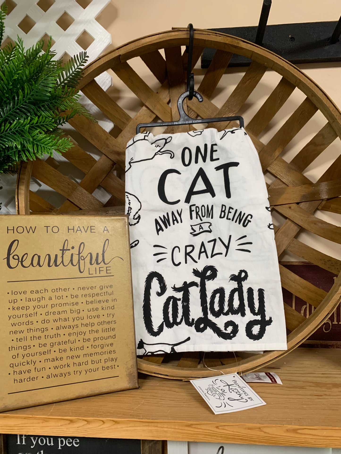 Dish Towel - one cat away from being a crazy cat lady