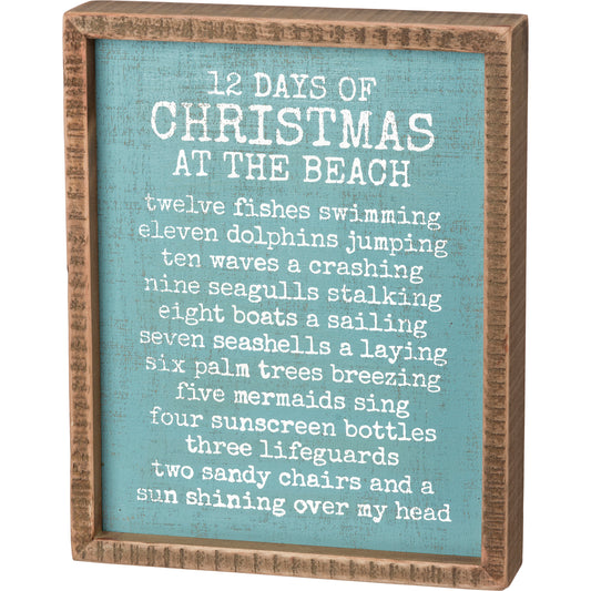 12 Days Of Christmas At The Beach Inset Box Sign