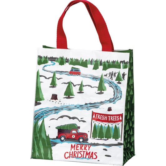 Truck And Tree Merry Christmas Daily Tote