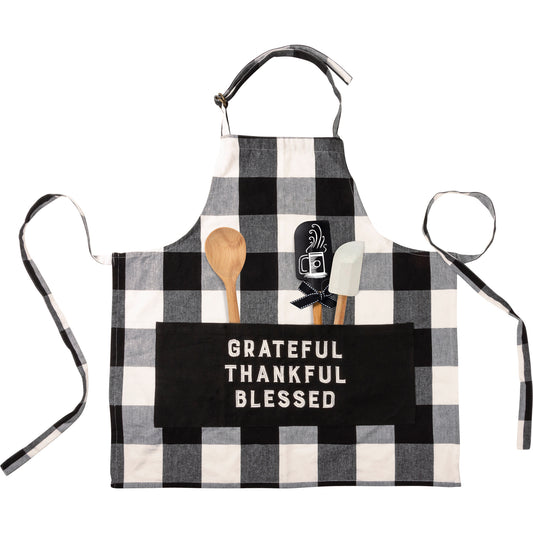 Grateful Thankful Blessed Apron