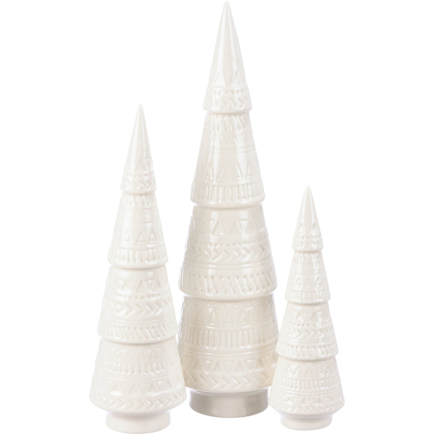 White Ceramic Christmas Tree Set