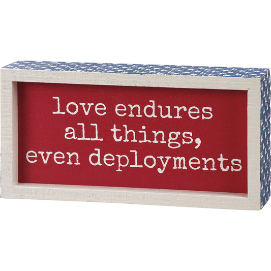 Love Endures Deployments Inset Box Sign