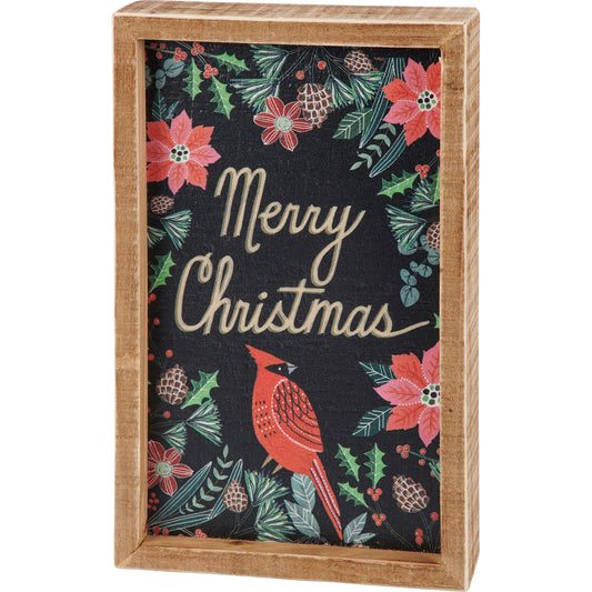 Moody Merry Christmas Inset Box Sign