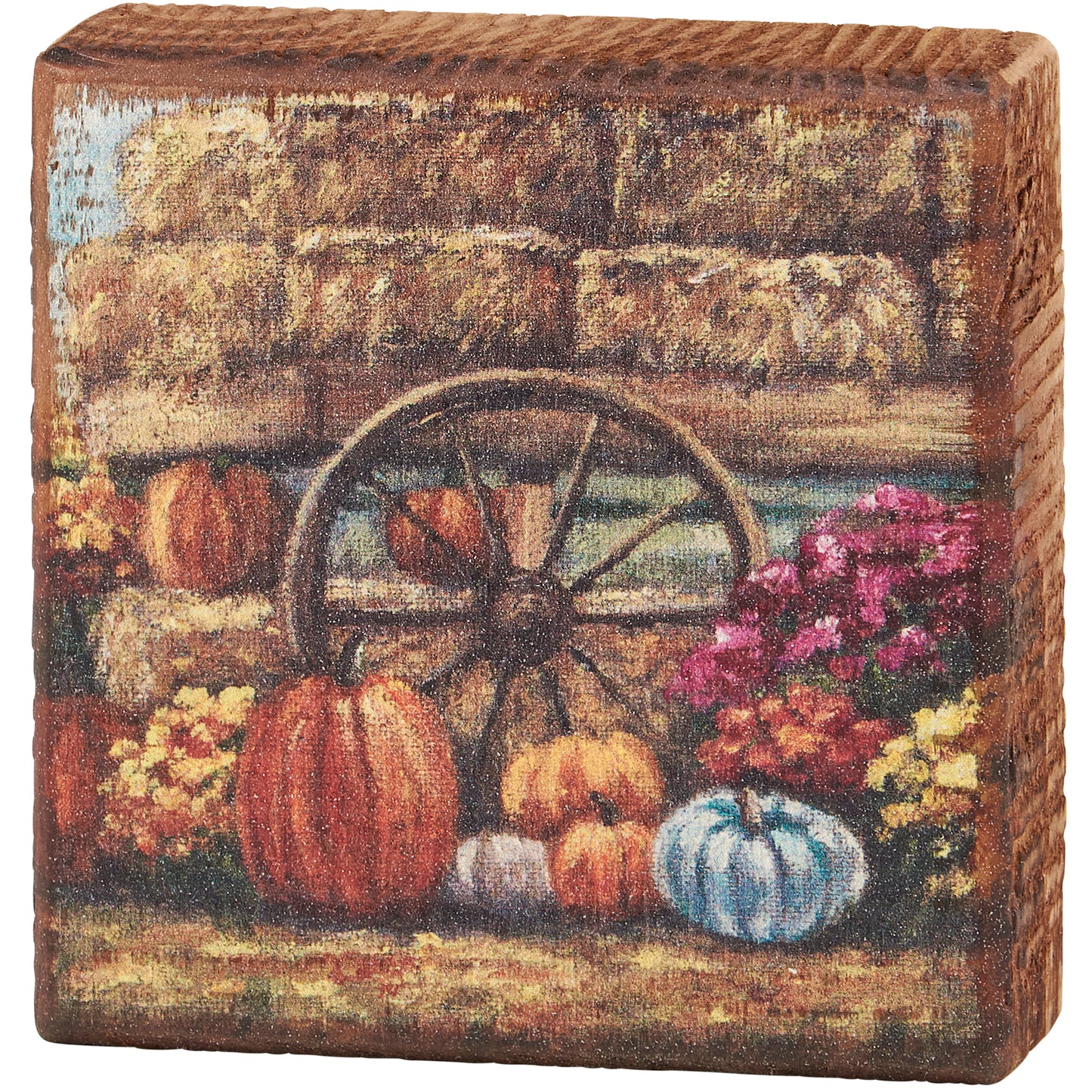 Fall Farm Wagon Block Sign