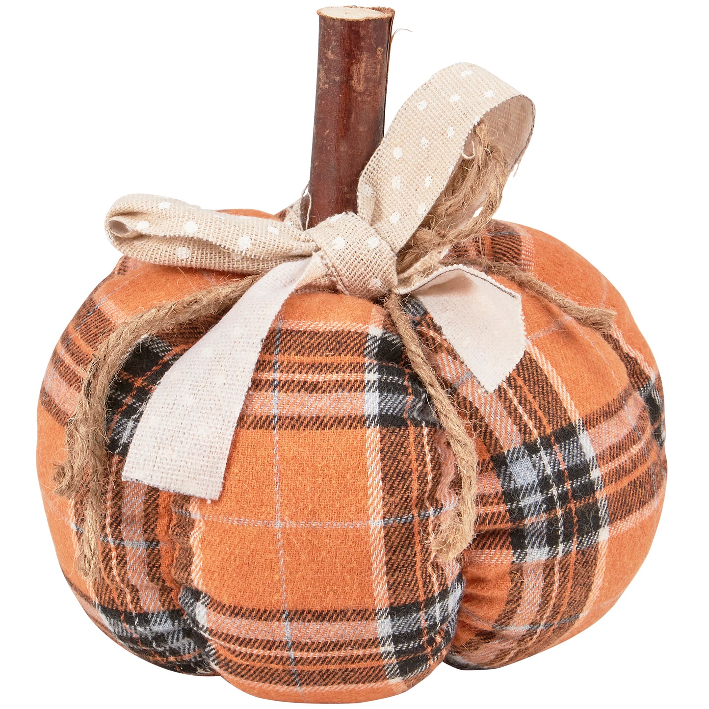 Small Orange Plaid Pumpkin