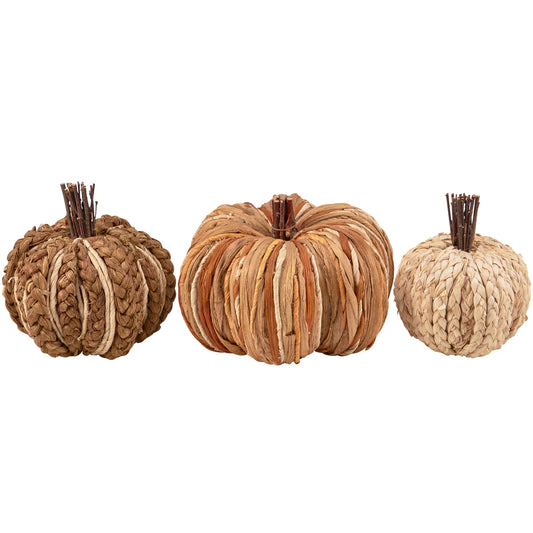 Woven Rattan Pumpkin Set