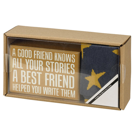 Best Friend Box Sign And Sock Set