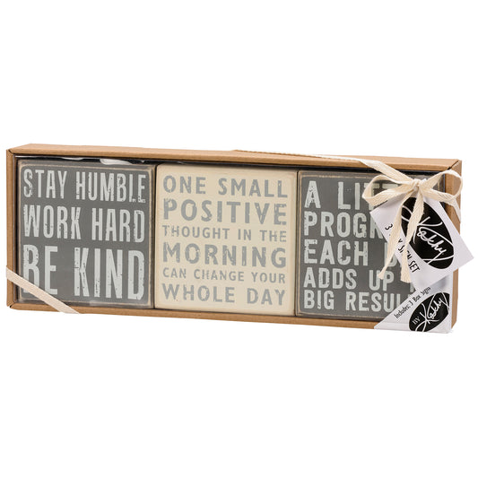 Stay Humble Box Sign Set