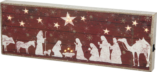 Nativity Scene Lighted Box Sign