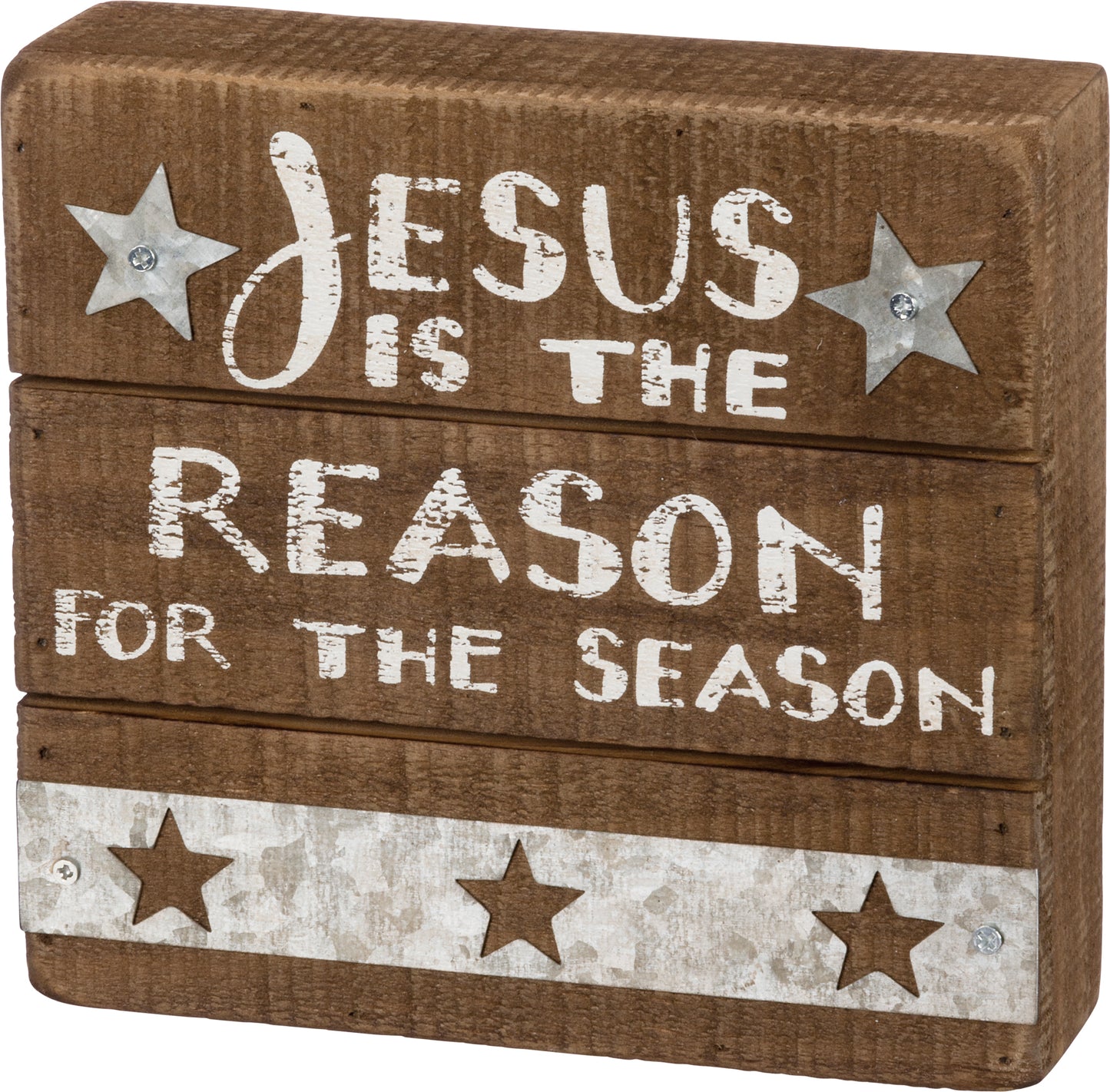 Jesus is the Reason For The Season Slat Box Sign