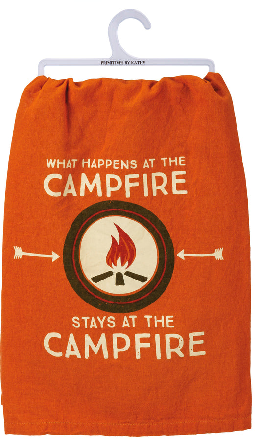 What Happens At The Campfire Kitchen Towel