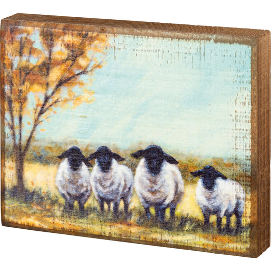 Fall Sheep Block Sign