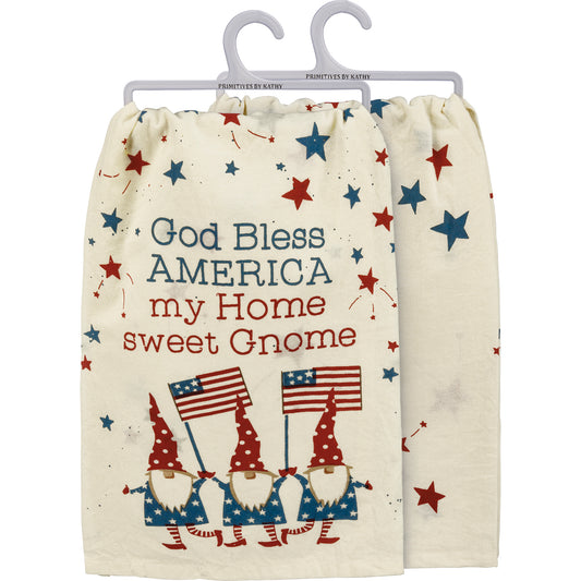 Kitchen Towel - God Bless America Home Sweet Gnome