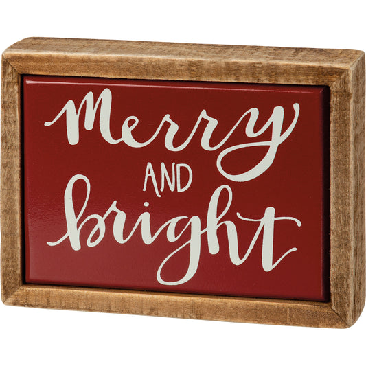 Box Sign Mini - Merry And Bright