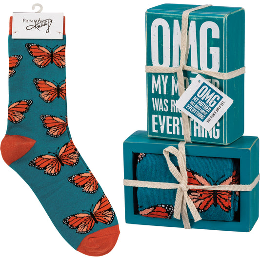 Box Sign & Sock Set - OMG My Mother Was Right