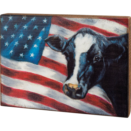 Box Sign - Flag And Cow