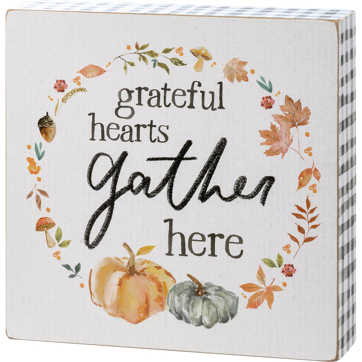 Grateful Hearts Gather Here Box Sign