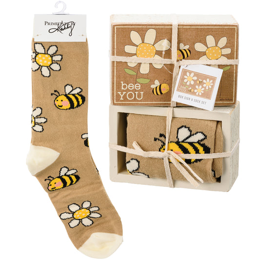 Box Sign & Sock Set - Bee You