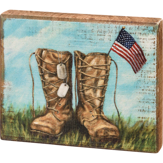 Block Sign - Boots & Dog Tags
