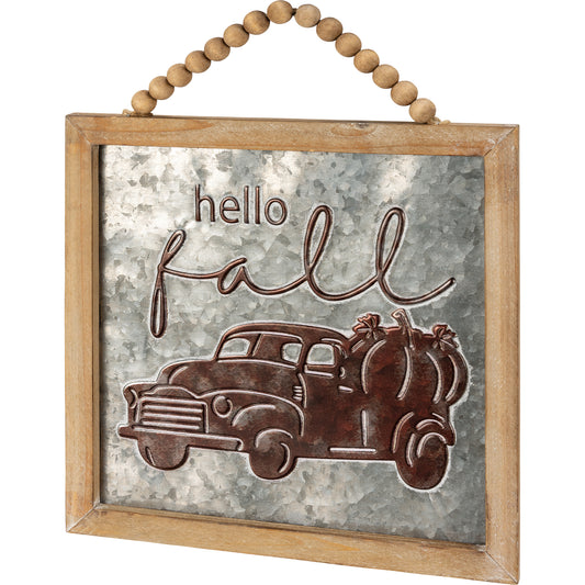 Hello Fall Metal Wall Decor