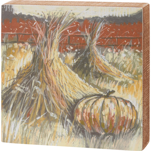 Haystacks And Pumpkin Box Sign