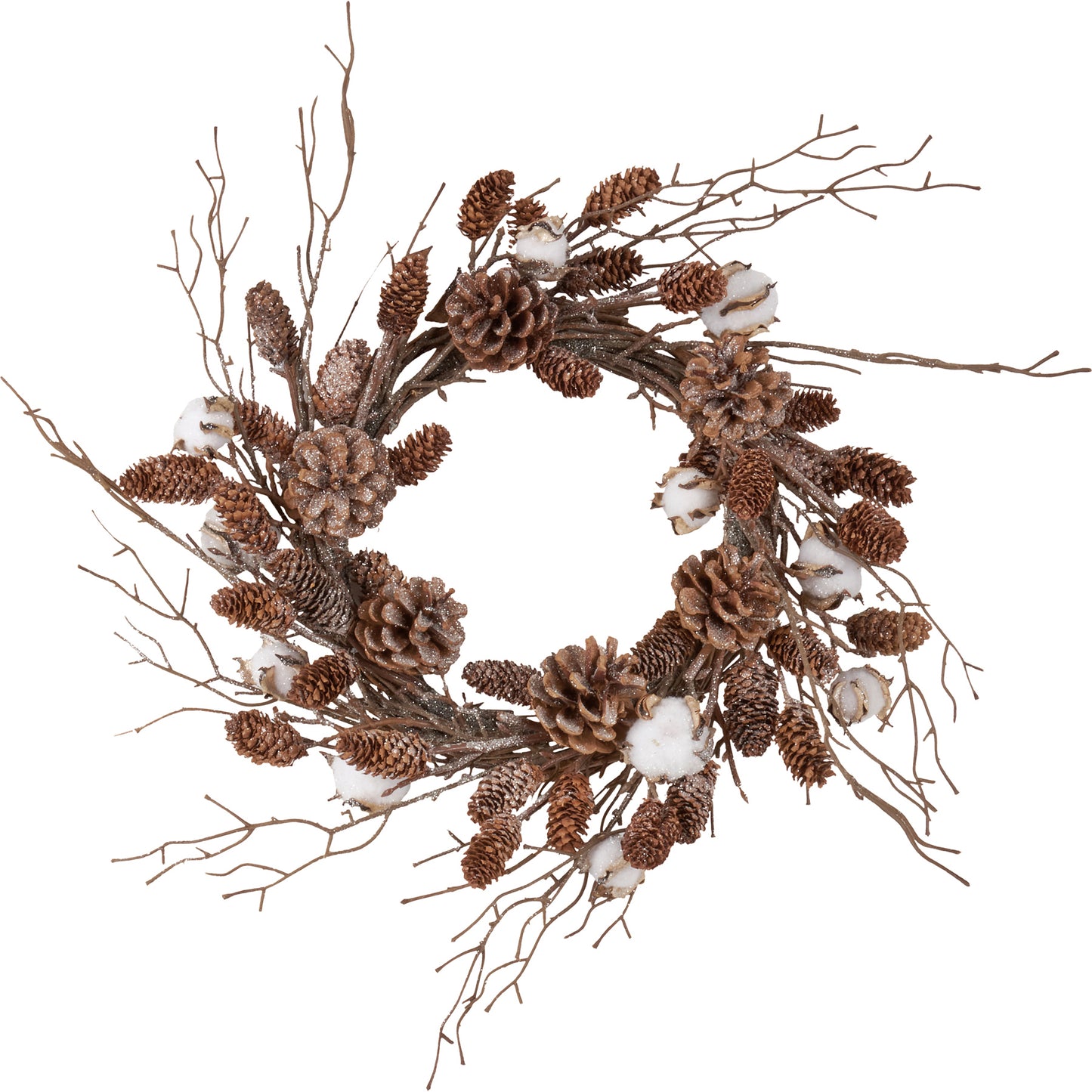 Pinecones And Cotton Wreath