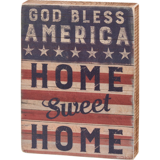 Block Sign - God Bless Home Sweet Home