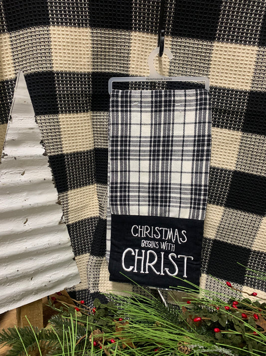 Dish Towel - Christmas Begins with Christ