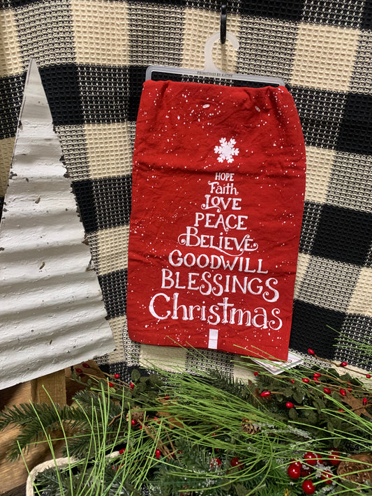 Dish Towel - Christmas Tree of Blessings